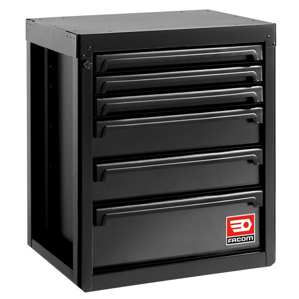 Meuble bas 6 tiroirs - noir - rws2