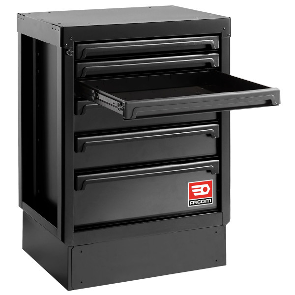 Meuble bas 6 tiroirs - noir - rws2