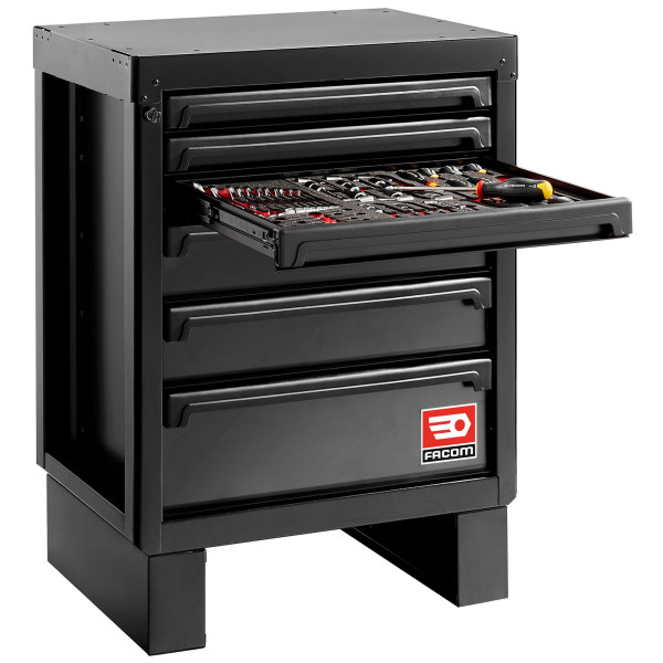 Meuble bas 6 tiroirs - noir - rws2
