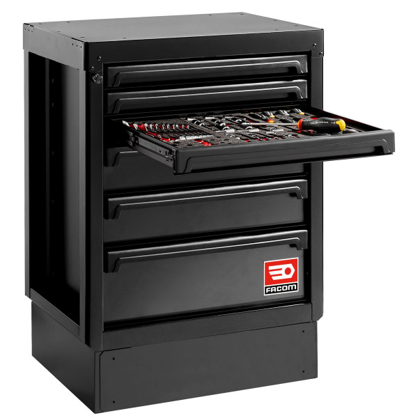 Meuble bas 6 tiroirs - noir - rws2