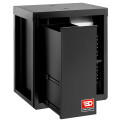 Meuble bas avec bac de recyclage et support rouleau papier - noir - rws2
