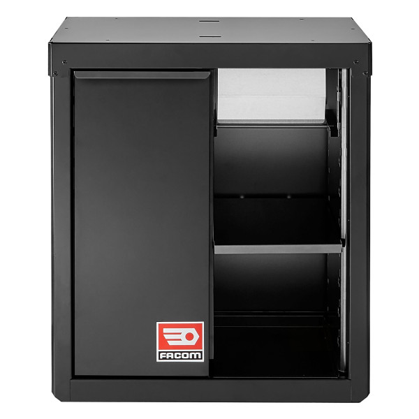 Meuble bas avec bac de recyclage et support rouleau papier - noir - rws2