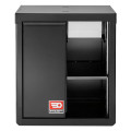 Meuble bas avec bac de recyclage et support rouleau papier - noir - rws2