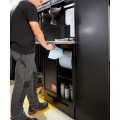 Meuble bas avec bac de recyclage et support rouleau papier - noir - rws2