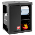 Meuble bas avec bac de recyclage et support rouleau papier - noir - rws2