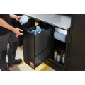 Meuble bas avec bac de recyclage et support rouleau papier - noir - rws2