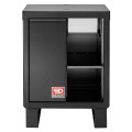 Meuble bas avec bac de recyclage et support rouleau papier - noir - rws2