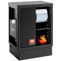 Meuble bas avec bac de recyclage et support rouleau papier - noir - rws2