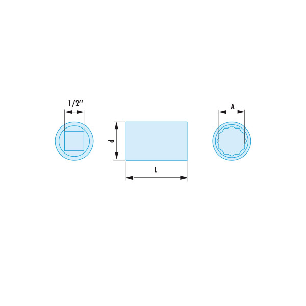 Douille 12 pans, 1/2”, 11/16, en pouces
