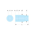 Douille 6 pans en pouces, 1/2", 1"1/8