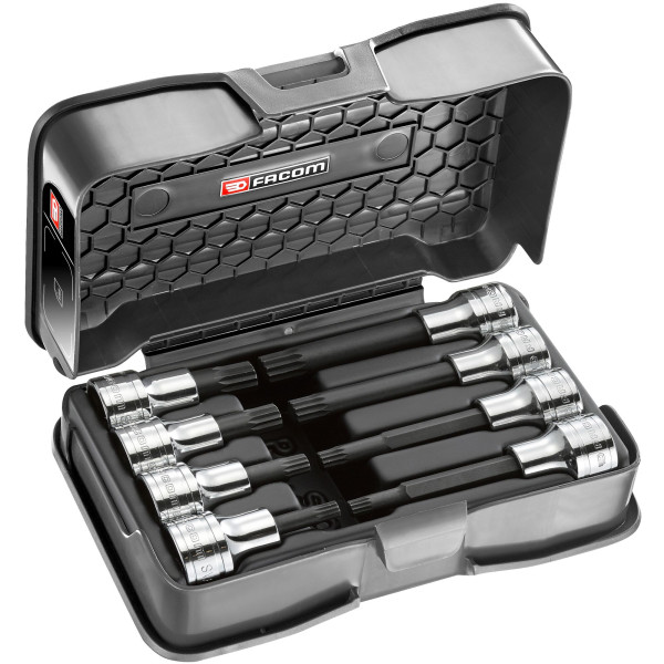 Coffret de douilles tournevis courtes et longues xzn®, 8 pièces, 1/2"