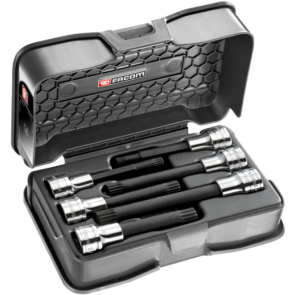 Coffret de douilles tournevis longues et extra-longues xzn®, 6 pièces, 1/2"
