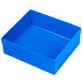 Grand bac carré plastique bleu pour aménagement de valises, h 51 mm