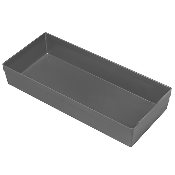 Grand bac rectangulaire plastique gris pour aménagement valises, h 51 mm