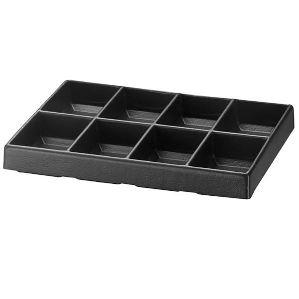 Plateau plastique rangement petites pièces, 8 alvéoles - tiroirs, h 75 mm