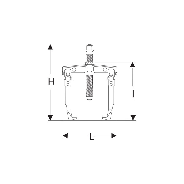 Extracteur 2 griffes coulissan 4 t capacité intér 127 - 222 mm extér 86 - 203 mm