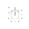 Extracteurs 2 griffes coulissantes avec blocage, profondeur 350 mm