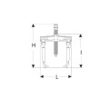 Extracteurs 2 griffes coulissantes avec blocage, profondeur 160 mm