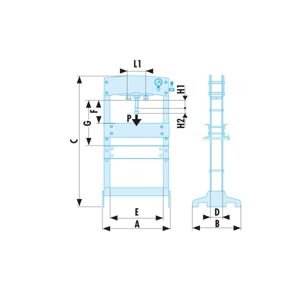 Presse hydro-pneumatique 50 tonnes