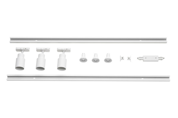 Puri 2.0, kit 1 all., 2 rails 1m, 3 spots, 1 connecteur, 2 embouts, blanc