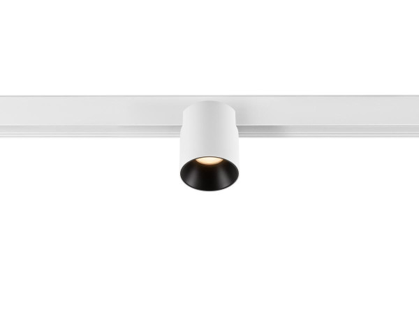 Fixt-it!, 48v, dali, spot rail saillie, rond 2700k, 6,6w, 36°, blanc/noir
