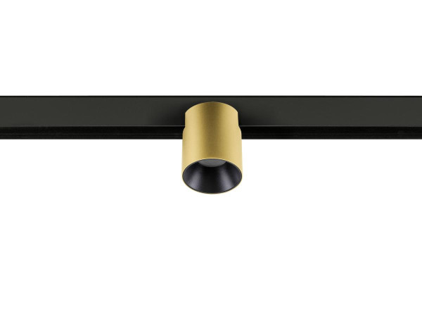 Fixt-it!, 48v, dali, spot rail saillie, rond 3000k, 6,6w, 36°, or/noir