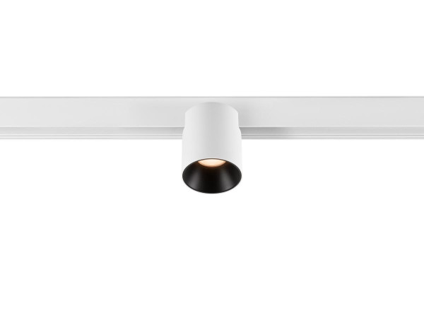 Fixt-it!, 48v, dali, spot rail saillie, rond 2000/3000k, 7,4w, 36°, blanc/noir