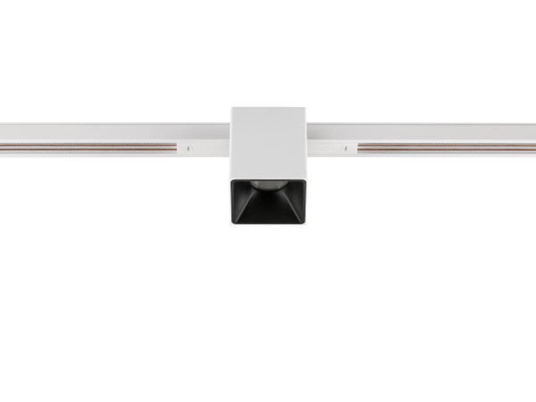 Fixt-it!, 48v, dali, spot rail encas, carré. 3000k, 6,6w, 36°, blanc/noir