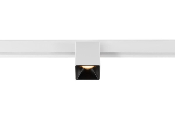 Fixt-it!, 48v, dali, spot rail saillie, carré 2700k, 6,6w, 36°, blanc/noir