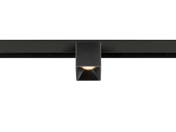Fixt-it!, 48v, dali, spot rail saillie, carré 2700k, 6,6w, 36°, noir/noir