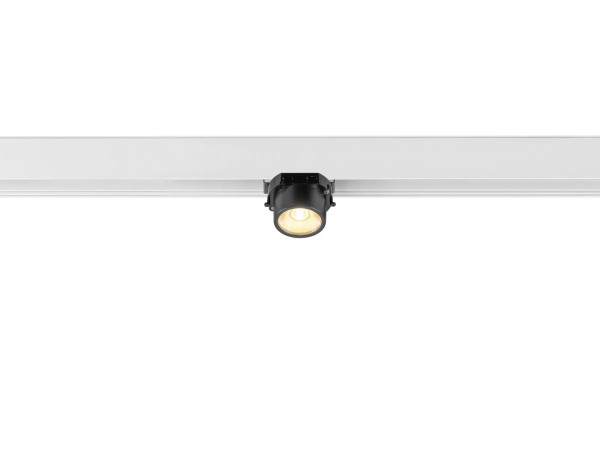 Fixt-it!, 48v, dali, spot rail saillie, carré 3000k, 6,6w, 36°, blanc/noir