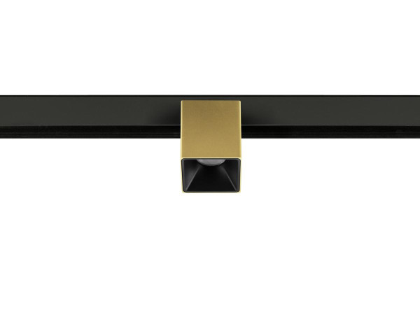 Fixt-it!, 48v, dali, spot rail saillie, carré 2000/3000k, 7,4w, 36°, or/noir