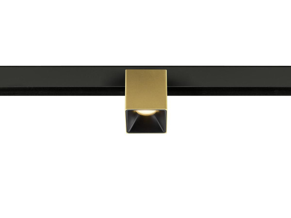 Fixt-it!, 48v, dali, spot rail saillie, carré 2000/3000k, 7,4w, 36°, or/noir