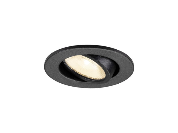 New tria® 45, spot encastré, intérieur, simple, rond, led, 3000k, 24°, 4w, noir