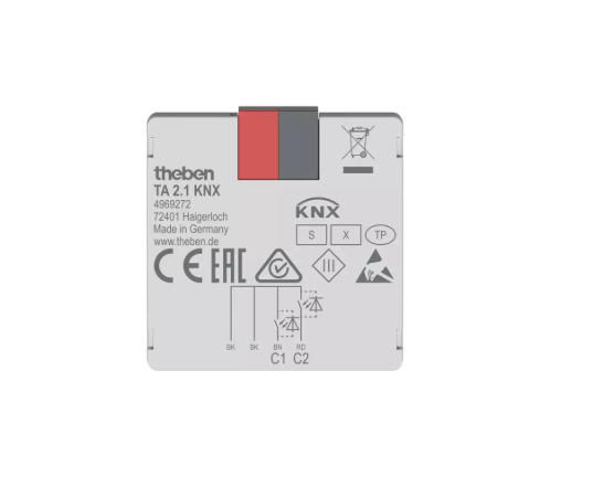 Module encastré 2 entrées, ta 2.1 knx. interface pour bouton poussoir.