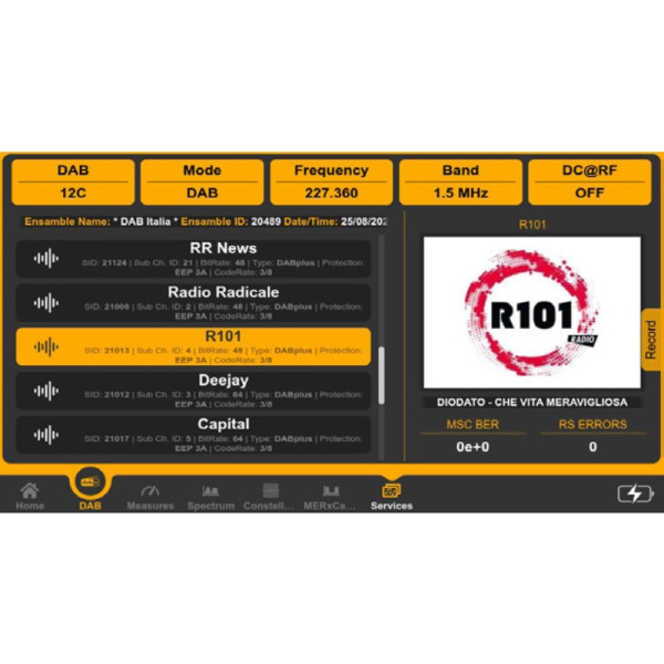 Analyseur satellite option logicielle