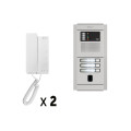 Kit audio 2 appels bus g2p avec platine modulaire alu 1 rangée 3 boutons