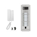 Kit audio 9 appels bus g2p avec platine modulaire alu 1 rangée 9 boutons