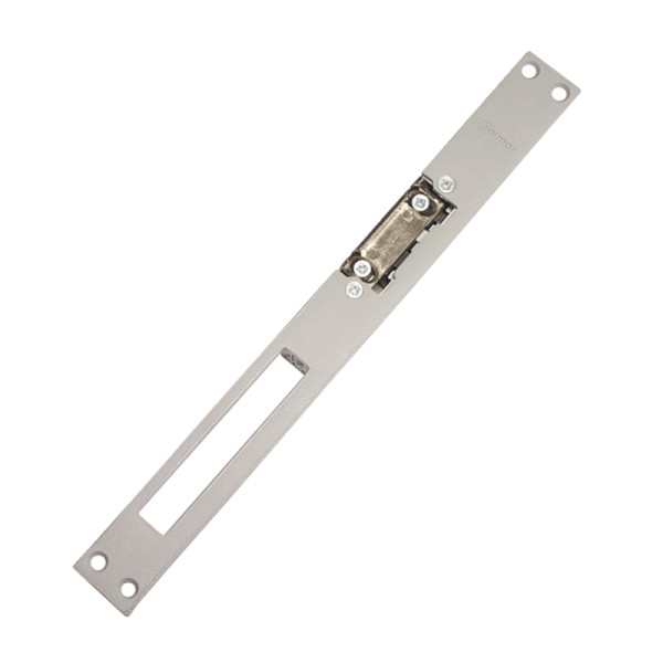 Gâche universelle à larder à émission 12/24 vcc/vca  à mémoire (têt. alu longue)