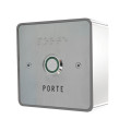 Bouton de sortie saillie zamac no (temp.)/nf éclairé pmr avec faç. inox 85x85 mm