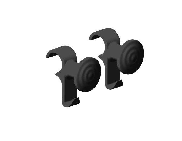 Patère noire x2 compatibles radiateur sèche-serviettes ezybain