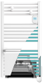 Ezybain boost radiateur sèche serviettes 500 + 1000 w largeur 500 satin noir