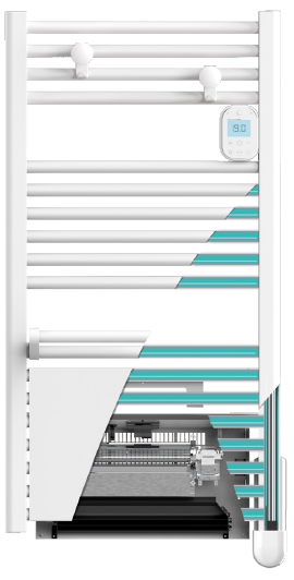 Ezybain boost radiateur sèche serviettes 1000 + 1000 w largeur 600mm- satin noir