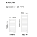 Nao-3eo sèche-serviettes fluide 300w - blanc - largeur 400 mm