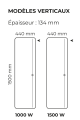 Etic nativ radiateur vertical 2000w - blanc