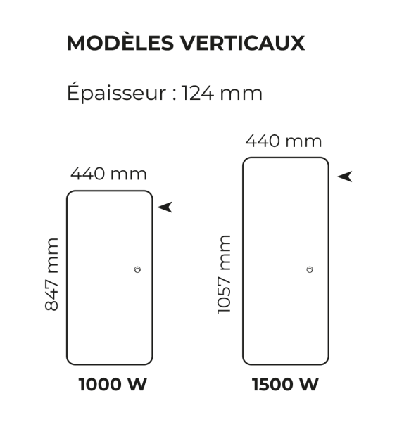 Novium  nativ radiateur vertical  1500w blanc