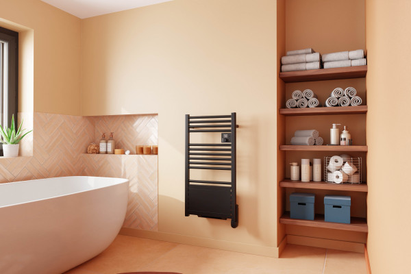 Ezybain nativ boost - radiateur sèche-serviettes 300+1000w lg 400 - noir satin