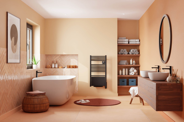 Ezybain nativ boost - radiateur sèche-serviettes 500 +1000 w lg 400 noir satin