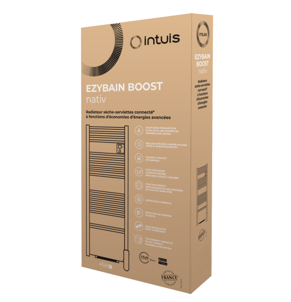 Ezybain nativ boost - radiateur sèche-serviettes 500 + 1000 w largeur 500 blanc