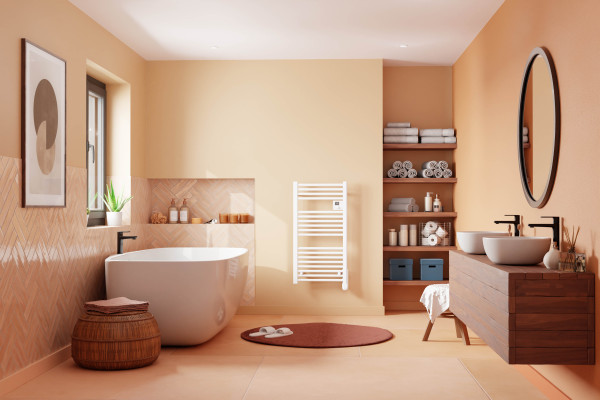 Ezybain nativ boost - radiateur sèche-serviettes 750 + 1000 w largeur 500 blanc